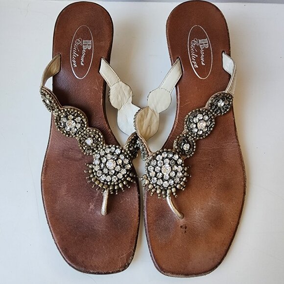 Browns Couture size 7 (size 37) kitten heel beaded shoes - Picture 1 of 9